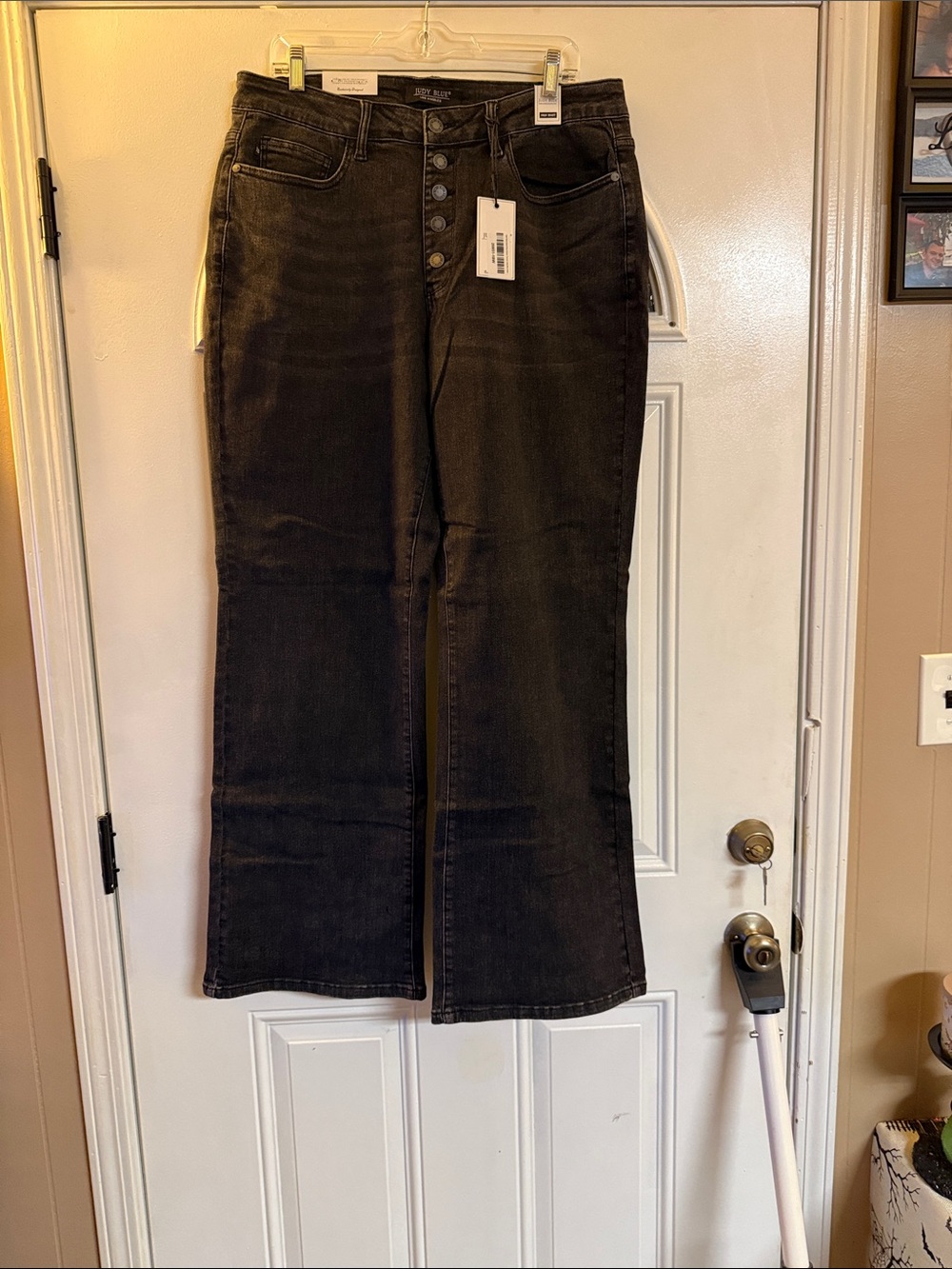 Judy Blue Black Button-Fly Flare Jeans